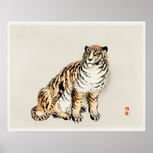 Poster Tigre de Kōno Bairei (1844-1895)