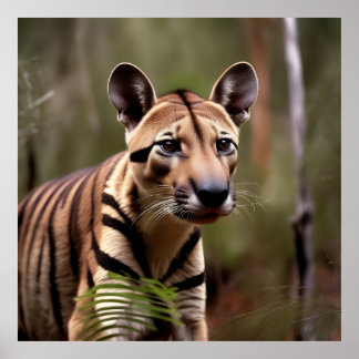 Poster Tigre de Tasmanie, originaire d'Australie