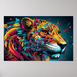 Poster Tigre d'imaginaire coloré