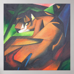 Poster Tigre En Style Art Géométrique Franz Marc