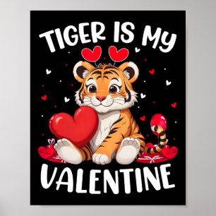 Poster Tigre est mon amour de la Saint-Valentin Cœurs Tig