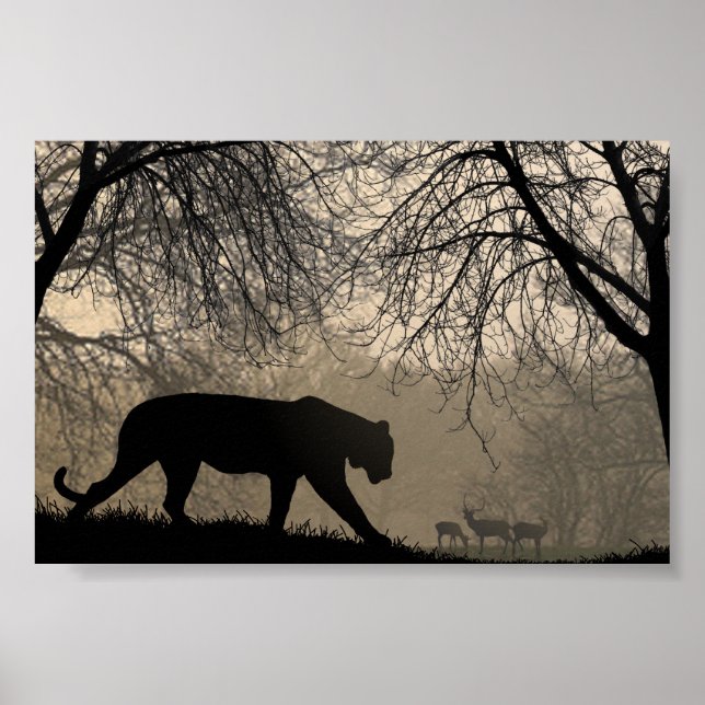 Poster Tigre et cerf (Devant)