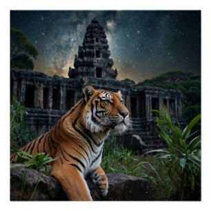 Poster Tigre et Temple
