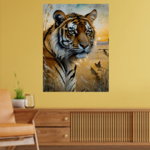 Tigre majestueux en aquarelle