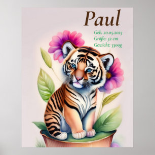 Poster Tigre - motif pour enfants
