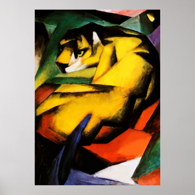 Poster Tigre peint par Franz Marc (Devant)