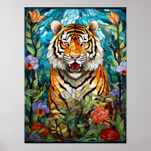 Poster Tigre rugissant