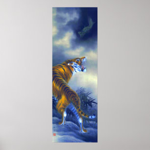 Poster Tigre rugissant et dragon Hosen 1920