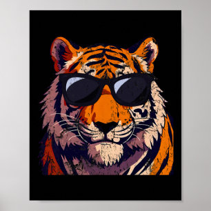 Poster Tigre Sungles Anniversaire Costume Pyjama Zoo Homm