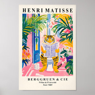 Poster Tigre Sur Toilettes, Amusant Peinture Murale De Sa