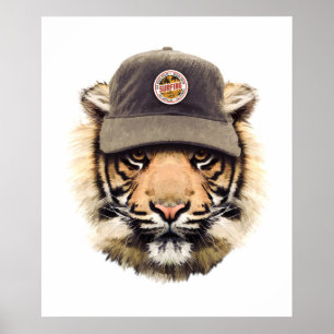 Poster Tigre surfant