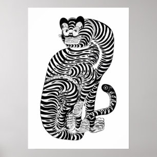 Poster tigre talismanique vintage