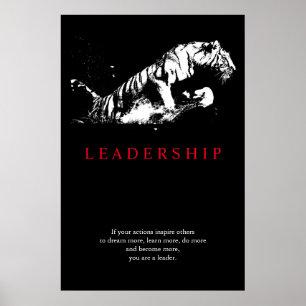 Poster Tigre Tiger noir blanc blanc tendance