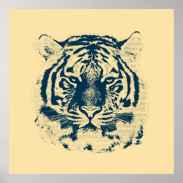 Poster Tigre vintage (Devant)