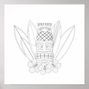 Poster Tiki Adult Coloration