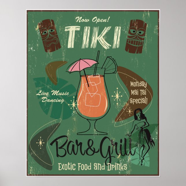 Poster Tiki Bar&Grill (Devant)