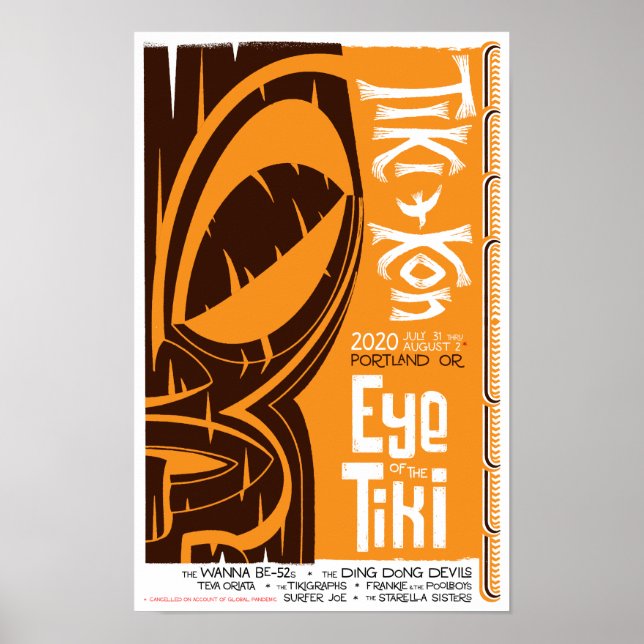 Poster Tiki Kon : OEil de l'affiche Tiki (oeil fermé) (Devant)