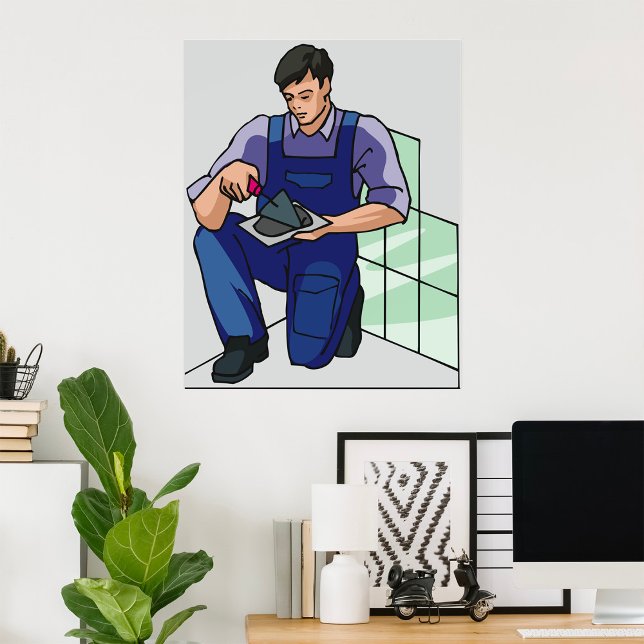 Poster Tiler au travail (Créateur téléchargé)
