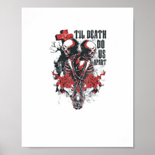 Poster Till Death Do Us Part - Minimalist Skeleton Art Fo
