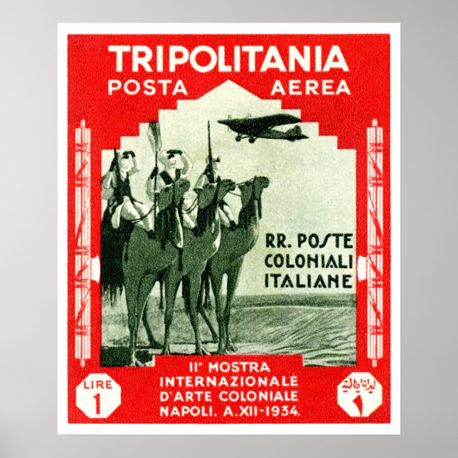 Poster Timbre de la Tripolitaine 1934 (Devant)