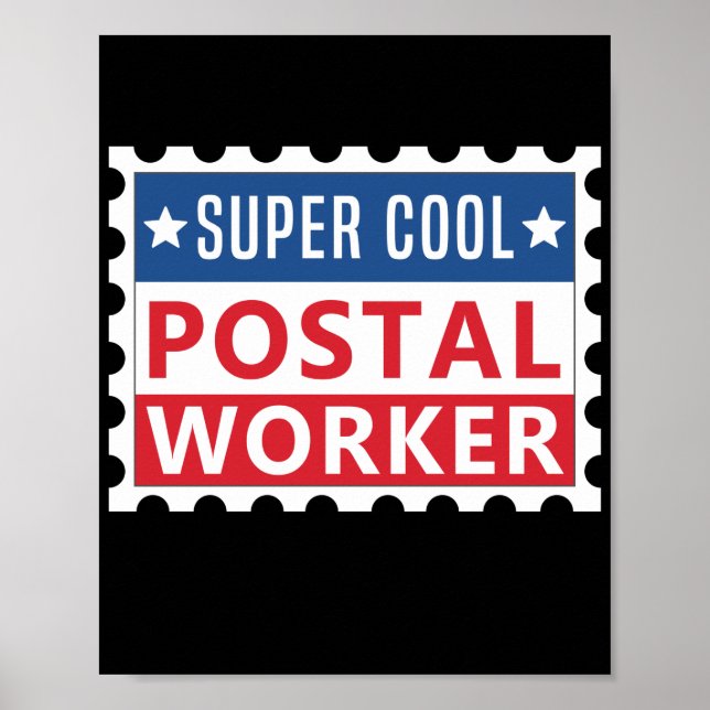 Poster Timbre du travailleur postal Mailman Super Cool (Devant)