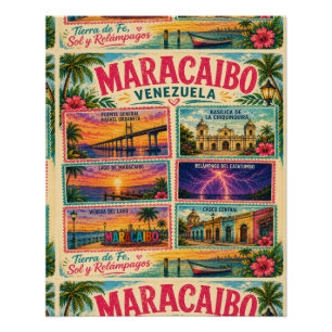 Poster Timbre Venezuela Maracaibo État Zulia Tropical Tr
