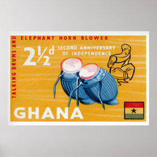 Poster Timbres africains imprimés timbres-poste vintage G