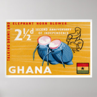 Poster Timbres africains imprimés timbres-poste vintage G