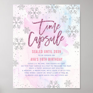 Poster Time Capsule Silver Snowflake Parties scintillant 