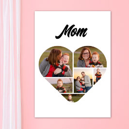 Poster Timeless Mom Heart Shape Family Photo Collage