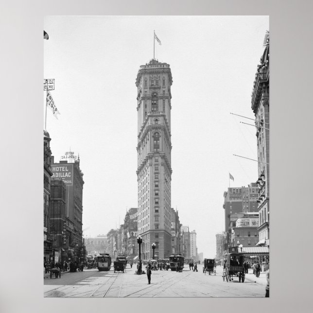 Poster Times Square, 1908. Photo vintage (Devant)