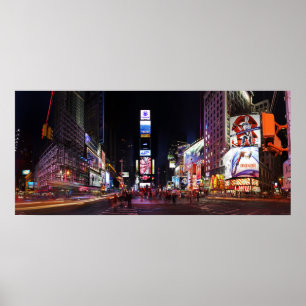 Poster Times Square par l'affiche de panorama de nuit