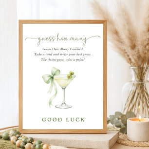 Poster Tini Élégant Un  Jeu pour Baby Shower Devinez Comb