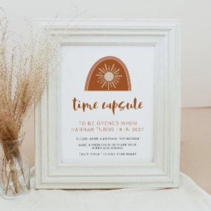 Poster TINLEY Boho Arc en ciel 1er anniversaire Heure Cap