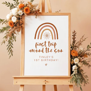 Poster TINLEY Boho Terracotta arc-en-ciel soleil premier