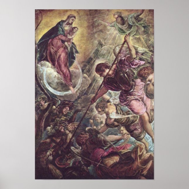 Poster Tintoretto - Archange Michael combat Satan (Devant)
