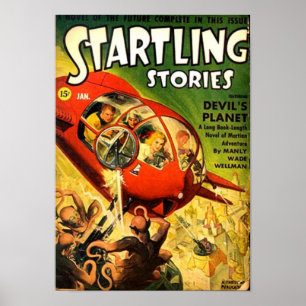 Poster Tiny Red Spaceship