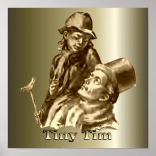 Poster Tiny Tim Christmas Carol with Bob Cratchit