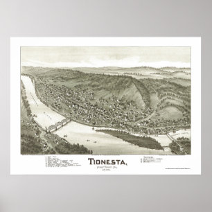 Poster Tionesta, carte panoramique de PA - 1896