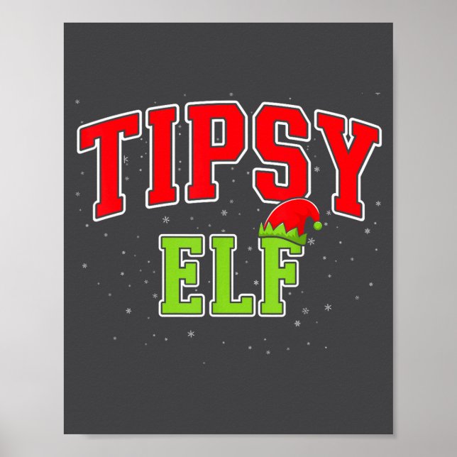 Poster Tipsy Elf Christmas Family Matching Group Xmas  (Devant)