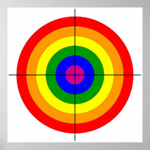 Poster tir à l'arme balle oeil cible symbole gay
