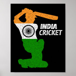 Poster Tir aux limites de l'équipe de cricket d'Inde avec
