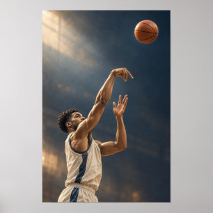 Poster Tir en suspension au basketball – Sports Projecteu