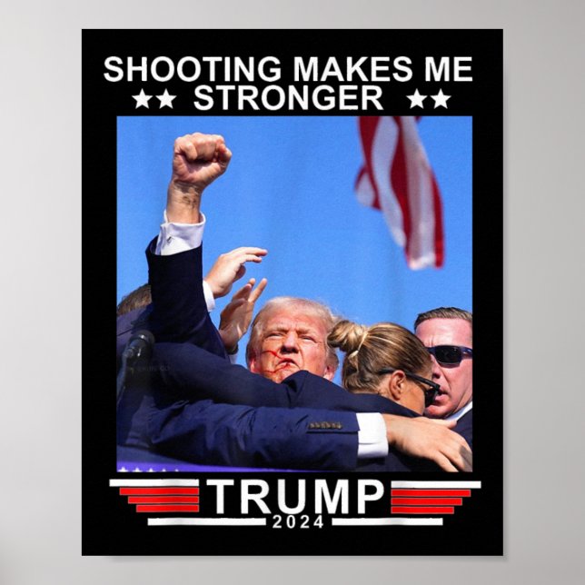 Poster Tir me rend plus fort Donald Trump 2024 (Devant)