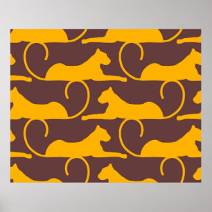 Poster Tirage Abstrait à la main Leopard Cheetah Panther 