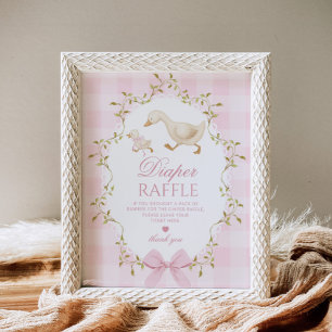 Poster Tirage au sort couche Silly Goose Ruban Gingham Ro