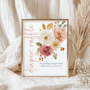 Poster Tirage au sort de couche Renard Floral Doux Jeu de