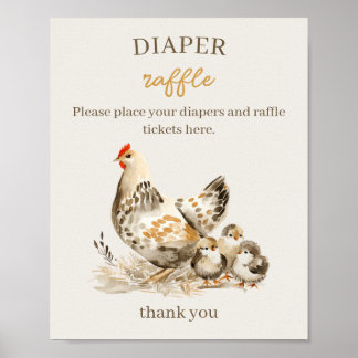 Poster Tirage de Couches pour Poules de Ferme