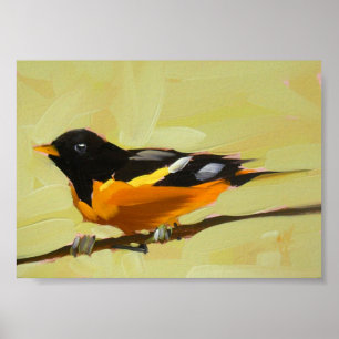 Poster tirage d'oriole baltimore 5 x 7 pouces