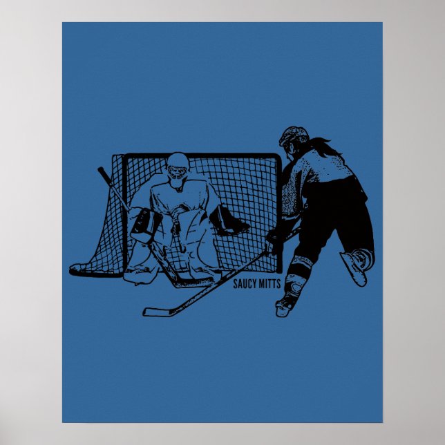 Poster Tiré Sur Le Hockey Net (femelle) (Devant)